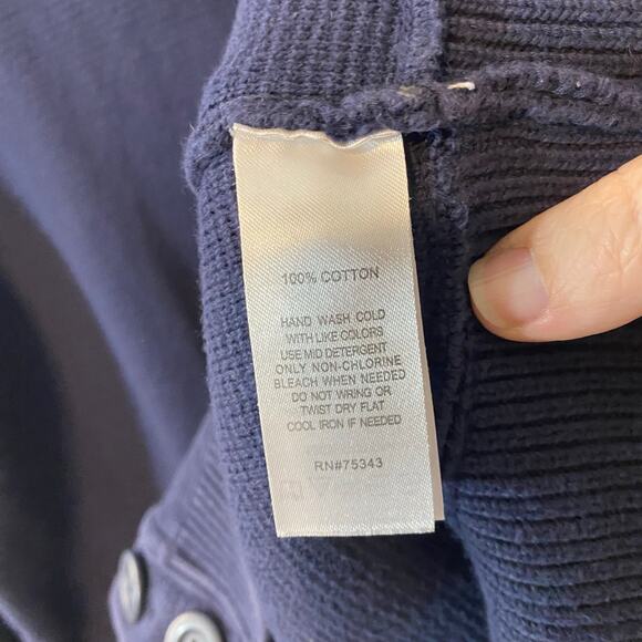 British Khaki Shawl Collar Cardigan Sweater Navy Blue Men’s XL 100% Cotton - Picture 4 of 8